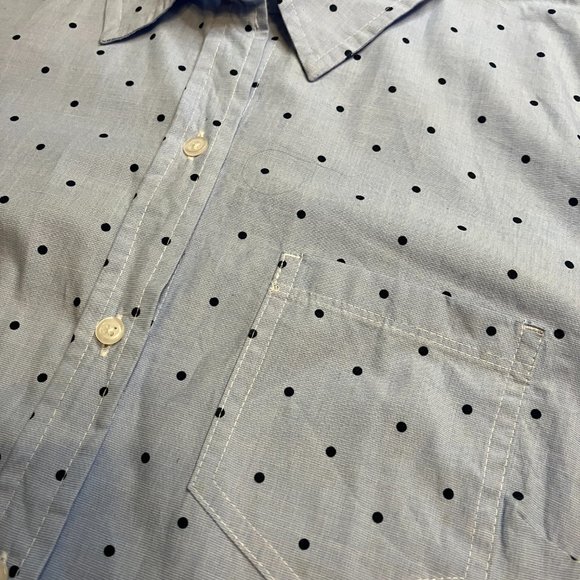 Gap Polka Dot Long Sleeve Blue Women's Large Button Down Top - Picture 4 of 7